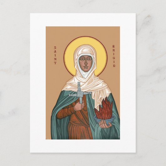 St. Brigid met Heilige Vuur en Kruis Briefkaart (Voorkant)