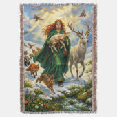 St Brigid Spring Goddess Woodland Animals Imbolc Deken (Voorkant Verticaal)