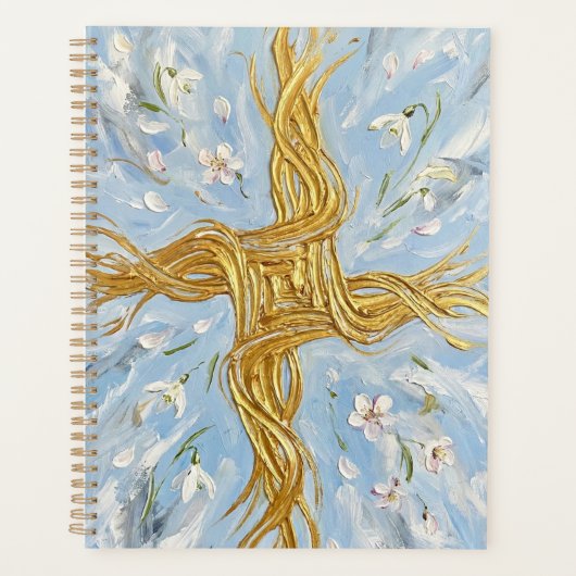 St Brigid's Cross Snowdrops Golden Imbolc Art (Devant)