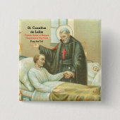St. Camillus Comforting an Ongeldige (M 021) Vierkante Button 5,1 Cm (Voorkant)