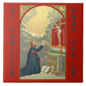 St. Camillus Praying voor een Crucifix (M 020) Tegeltje (Voorkant)