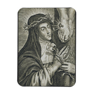 St. Catharina van Siena Kruisiging Art Noir Geloof Magneet