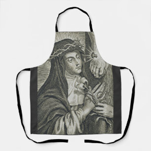 St. Catharina van Siena Kruisiging Art Noir Geloof Schort