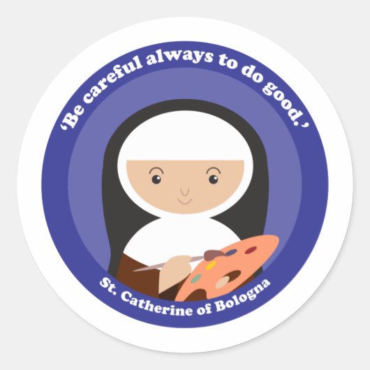 St. Catherine of Bologna Ronde Sticker (Voorkant)