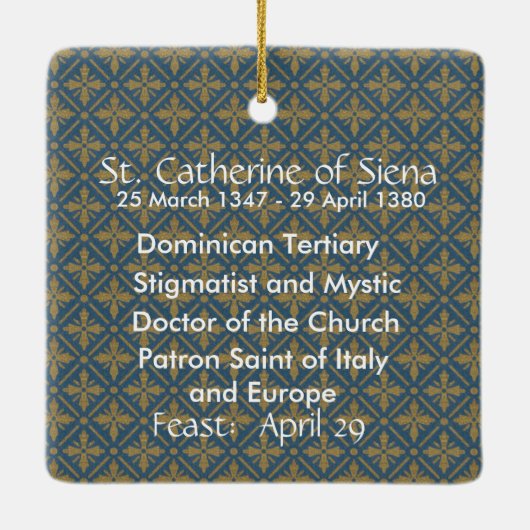 St. Catherine of Siena (BK 19) Keramisch Ornament (Achterkant)