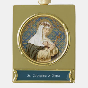 St. Catherine of Siena (BK 19) Verguld Banner Ornament