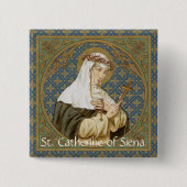 St. Catherine of Siena (BK 19) Vierkante Button 5,1 Cm (Voorkant)
