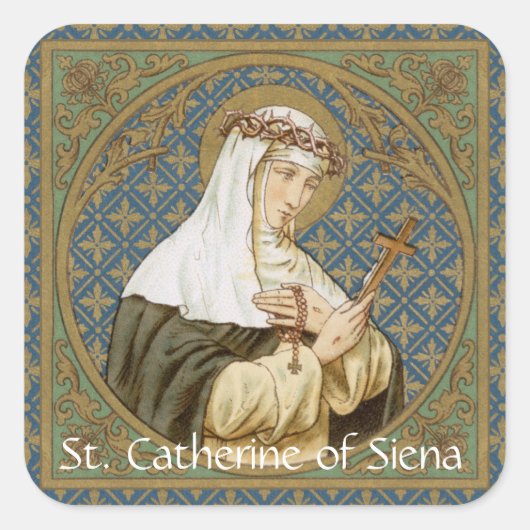 St. Catherine of Siena (BK 19) Vierkante Sticker (Voorkant)