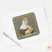 St. Catherine of Siena (BK 19) Vierkante Sticker (Envelop)