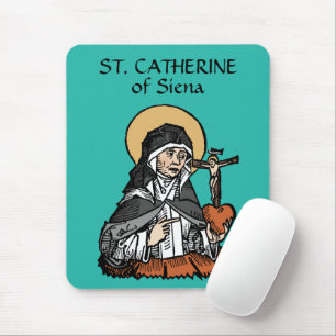 St. Catherine of Siena met Crucifix-Topped Heart Muismat
