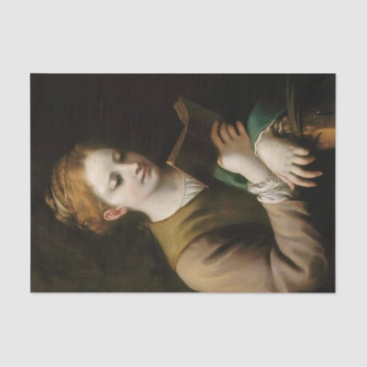 St. Catherine Reading door Correggio Tissuepapier (Voorkant)