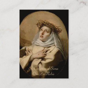 St. Catherine van Siena Prayer Religious Visitekaartje