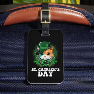 St Catricks Day Kat Liefhebbers St Patrick's Day Bagagelabel