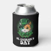 St Catricks Day Kat Liefhebbers St Patrick's Day Blikjeskoeler (Blikje Voorkant)
