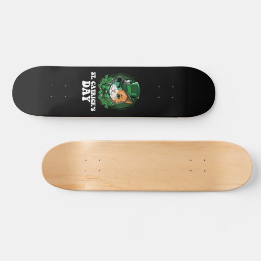 St Catricks Day Kat Liefhebbers St Patrick's Day Skateboard (Horizontaal)