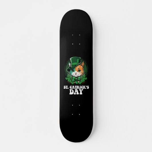 St Catricks Day Kat Liefhebbers St Patrick's Day Skateboard (Voorkant)