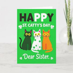 St Cattys Cats Zuster Fun Kaart
