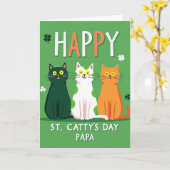 St Cattys Day Papa Cat Card Kaart (Gele Bloem)