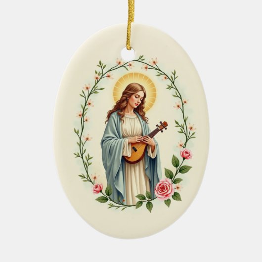 St Cecilia God's Peace and Blessings Scripture Keramisch Ornament (Voorkant)