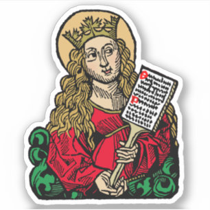 St. Cecilia met Hymn Board (Neurenberg) 1-Up Sticker