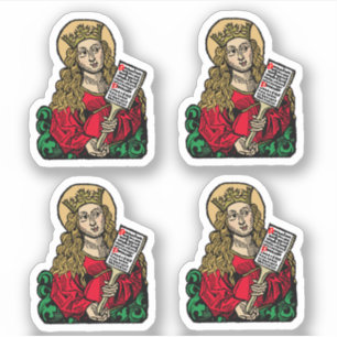 St. Cecilia met Hymn Board (Neurenberg) 4-Up Sticker