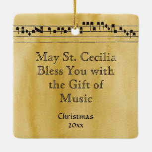 St. Cecilia met Hymn Board (Neurenberg) Keramisch Ornament