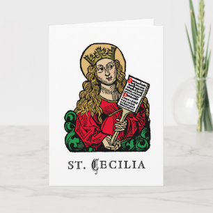 St. Cecilia met Hymnebord (Neurenberg) Groet Kaart