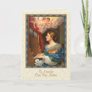St. Cecilia Muzikanten Religieuze Katholieke Heili Kaart