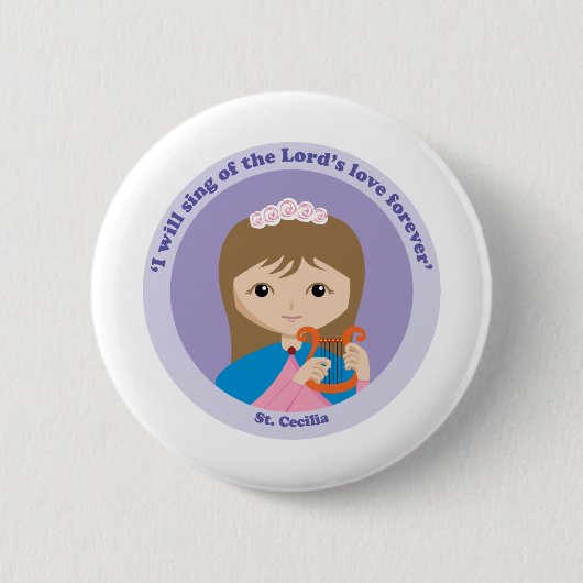 St. Cecilia Ronde Button 5,7 Cm (Voorkant)