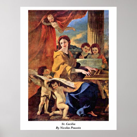 St. Cecilia van Nicolas Poussin Poster (Voorkant)