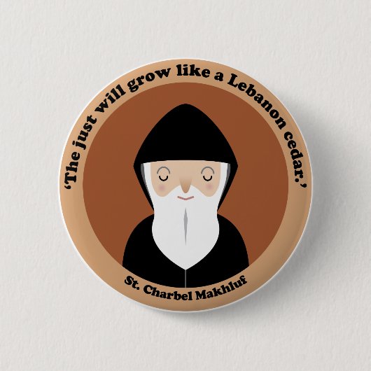 St. Charbel Makhluf Ronde Button 5,7 Cm (Voorkant)