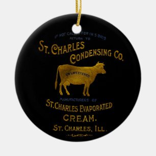 St Charles Illinois DAIRY KOE MILK CREAM 1899 Keramisch Ornament