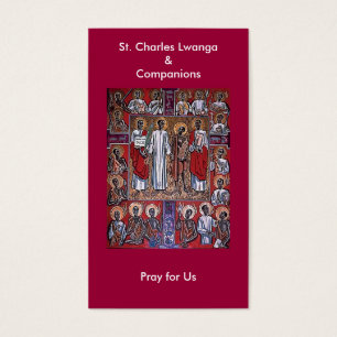 St Charles Lwanga et carte de prière de compagnon
