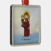 St. Christopher Feast Day Saint Metalen Ornament (Rechts)