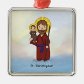 St. Christopher Feast Day Saint Metalen Ornament (Voorkant)