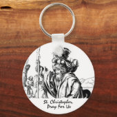 St. Christopher Pray voor ons  middeleeuwse kunst Sleutelhanger (Voorkant)