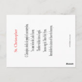 St. Christopher Prayer Card Briefkaart (Achterkant)