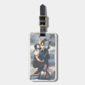 St. Christopher Safe Travel Label! Naam toevoegen Bagagelabel (Voorkant verticaal)