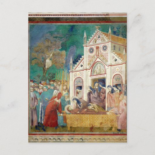 St. Clare Embraces het lichaam van St. Francis Briefkaart (Voorkant)