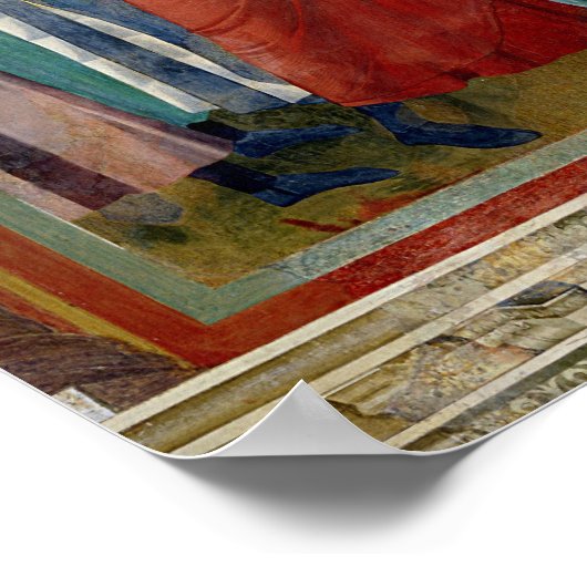 St. Clare Embraces het lichaam van St. Francis Poster (Hoek)