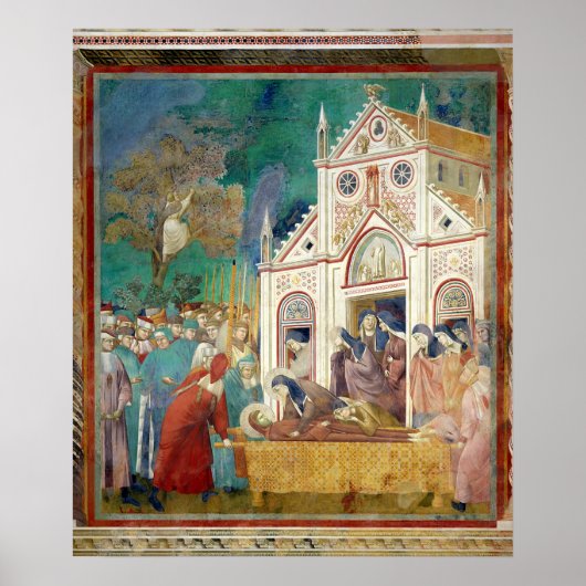 St. Clare Embraces het lichaam van St. Francis Poster (Voorkant)