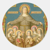 St. Clare of Assisi & Nuns (SAU 027) Ronde Sticker (Voorkant)