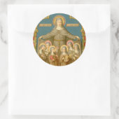 St. Clare of Assisi & Nuns (SAU 027) Ronde Sticker (Tas)
