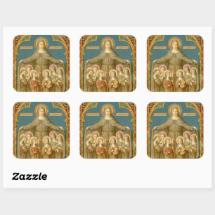 St. Clare of Assisi & Nuns (SAU 027) Vierkante Sticker