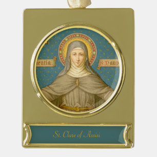 St. Clare of Assisi (SAU 027) Verguld Banner Ornament