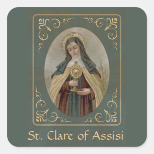 St. Clare of Assisi Vierkante Sticker