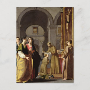 St. Clare Receive the Veil from St. Francis Briefkaart