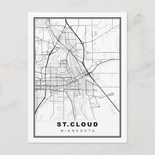St. Cloud Map Briefkaart (Voorkant)