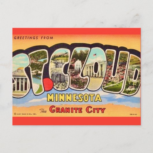 St Cloud Minnesota Groet Briefkaart (Voorkant)