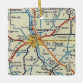 St. Cloud MN  Map Keramisch Ornament (Voorkant)